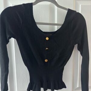 Black crop top sweater